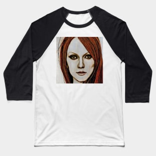 Face of Julianne Moore Baseball T-Shirt